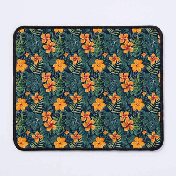 Item preview, Bright orange flowers amid lush green tropical foliage in a botanical illustration designed and sold by Jerhus.