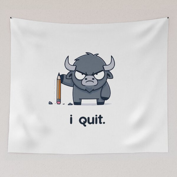 Item preview, A very angry cow said: I QUIT designed and sold by perfect-radius.