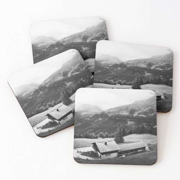 Item preview, Black and white art photo of mountain motif Hohe Tauern National Park in Austria designed and sold by Marvin Diehl.