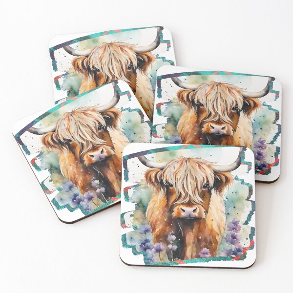 Item preview, Water Colour and Alcohol Ink Highland Cow designed and sold by Cheeky-Tito.