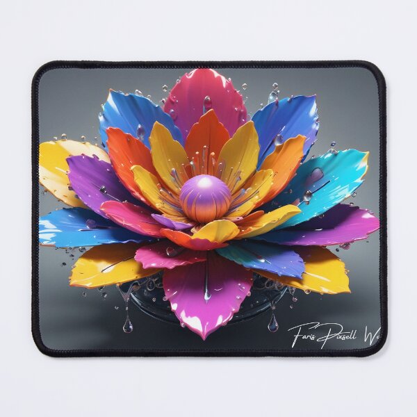 Item preview, flower petals mutlicolor drops water at edge lotus designed and sold by PIXSELLWORLD.