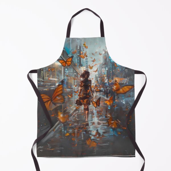 Item preview, Woman Walking in the City with Butterflies Art designed and sold by Obsidian Ink by Wilshire.