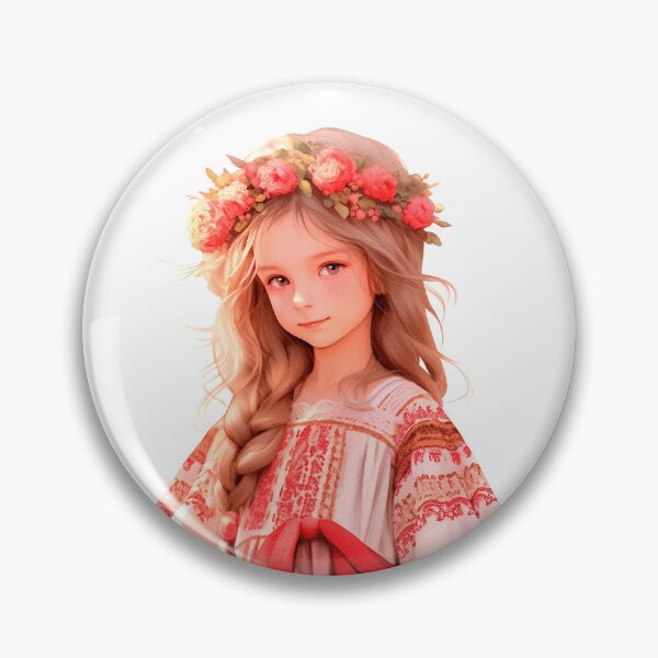 Item preview, Little Ukrainian Girl in floral wreath and traditional clothes Ukrainian Embroidery, Ukrainian Ornament designed and sold by DariyaDell.