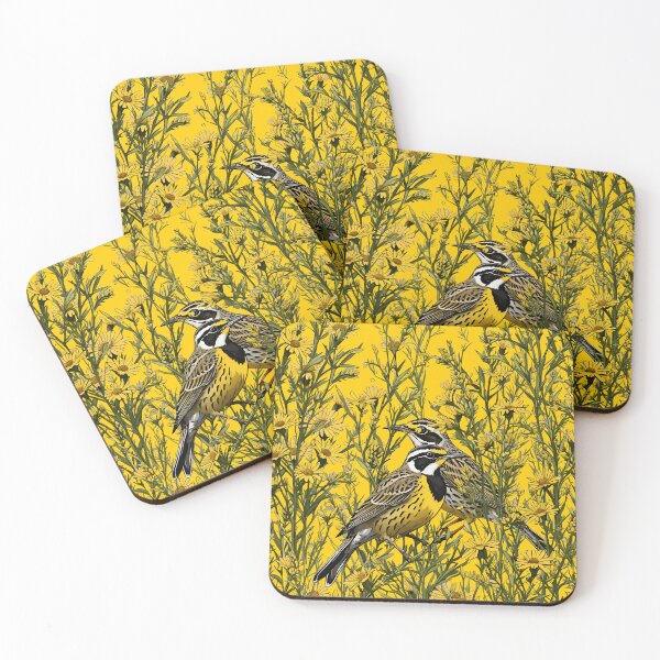 Item preview, Western Meadowlark Surrounded By Goldenrod Flowers 2 designed and sold by taiche.