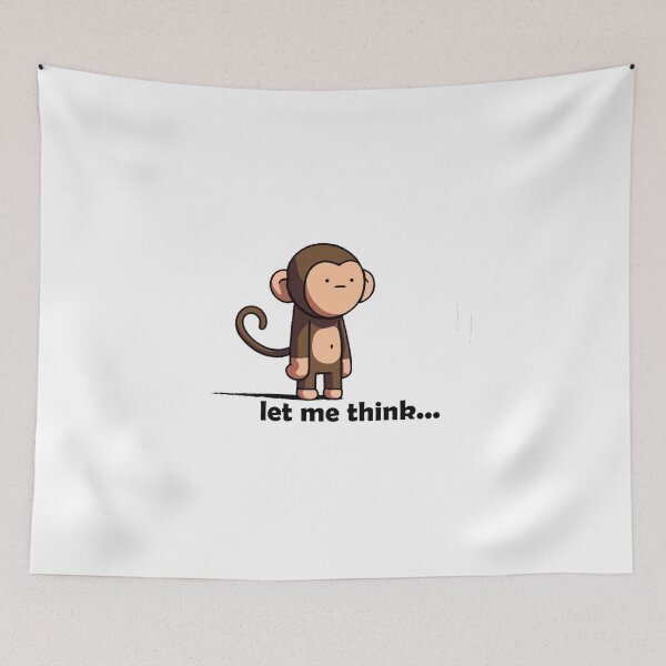 Item preview, A thinking monkey: Let me think... designed and sold by perfect-radius.