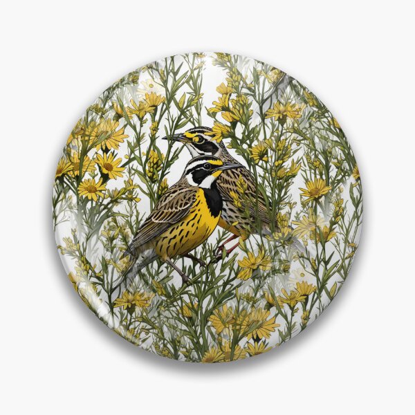 Item preview, Western Meadowlark Surrounded By Goldenrod Flowers 2 Pattern  designed and sold by taiche.