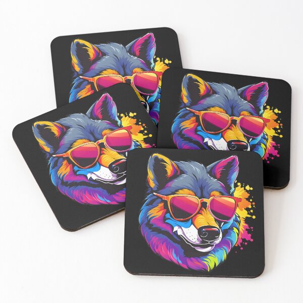 Item preview, Summer Colorful Funny Cool Gangsta Wolf Wearing Shades designed and sold by Leonardo Palumbo.