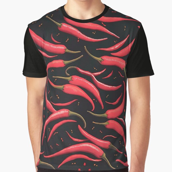Seamless Pattern With Red Chilli Peppers Graphic T-Shirt Beatrix Design