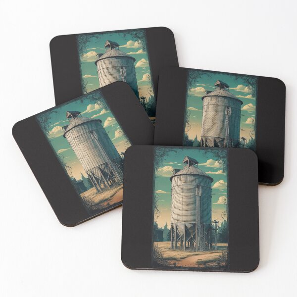 Item preview, Vintage Grain Silo Design - Rustic Farming Architecture Art designed and sold by 3MillsDesign.