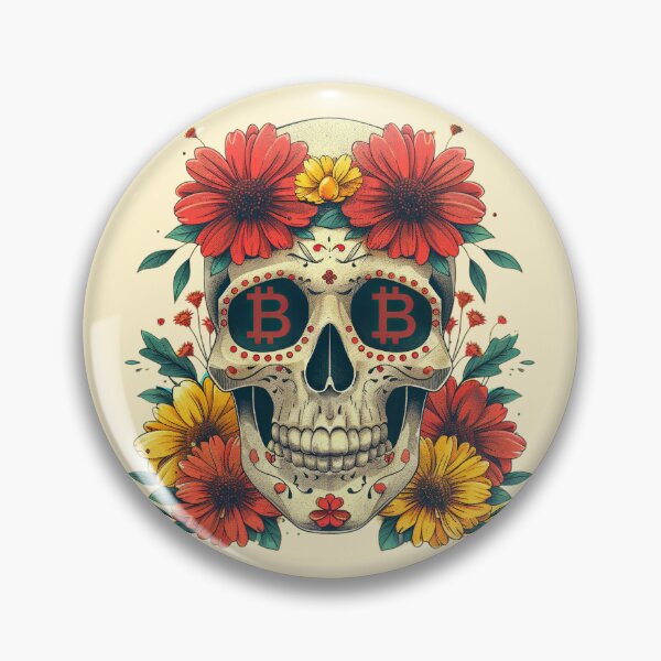 Item preview, skull bitcoin flowers designed and sold by Bitcoinomnis.