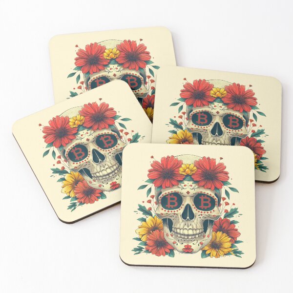 Item preview, skull bitcoin flowers designed and sold by Bitcoinomnis.