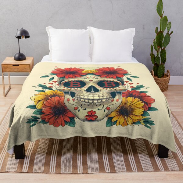 Item preview, skull bitcoin flowers designed and sold by Bitcoinomnis.
