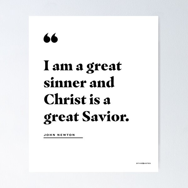 Vista previa del artículo con la obra «Cristo es un gran salvador Cita de John Newton», diseñado y vendido por 2fivequotes.