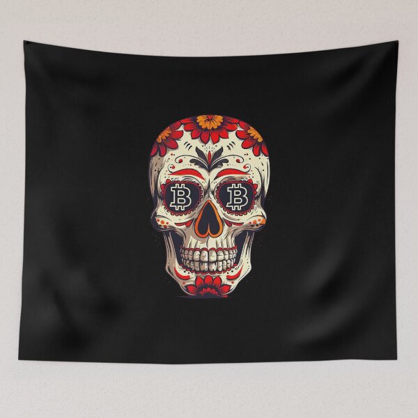 Item preview, Mexican bitcoin skull designed and sold by Bitcoinomnis.