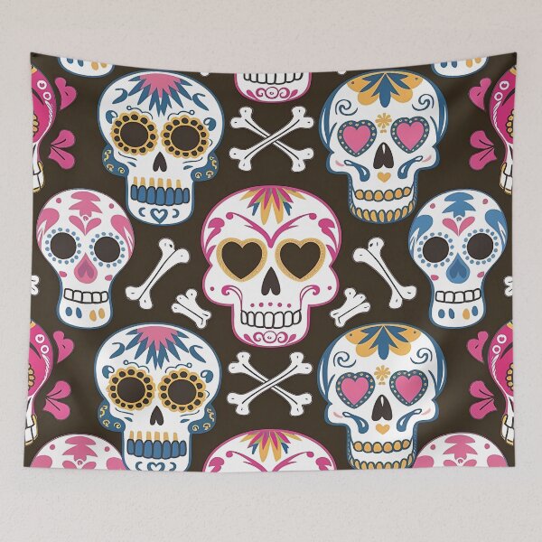 Item preview, Calavera Sugar Skull Doodle Seamless Pattern designed and sold by Haji  Kamora.