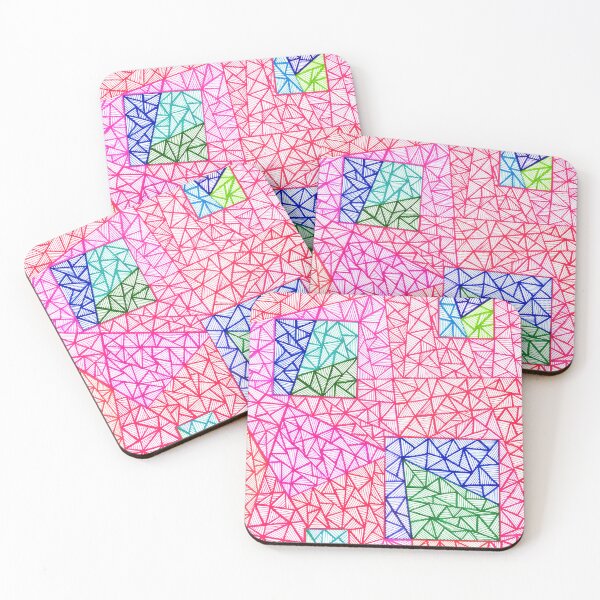 Item preview, Colorful geometric trendy spring summer abstract zentangle art designed and sold by BridgingThought.