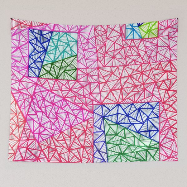 Item preview, Colorful geometric trendy spring summer abstract zentangle art designed and sold by BridgingThought.