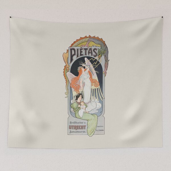 Item preview, Vintage 1903 Poster - Pietas Life Insurance Company Poster, Headquarters in Utrecht, Burgstraat 66 designed and sold by VintageBazaar.