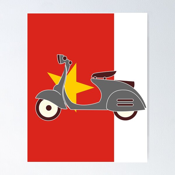 Item preview, Scooter on Vietnam Flag designed and sold by AceHamster.