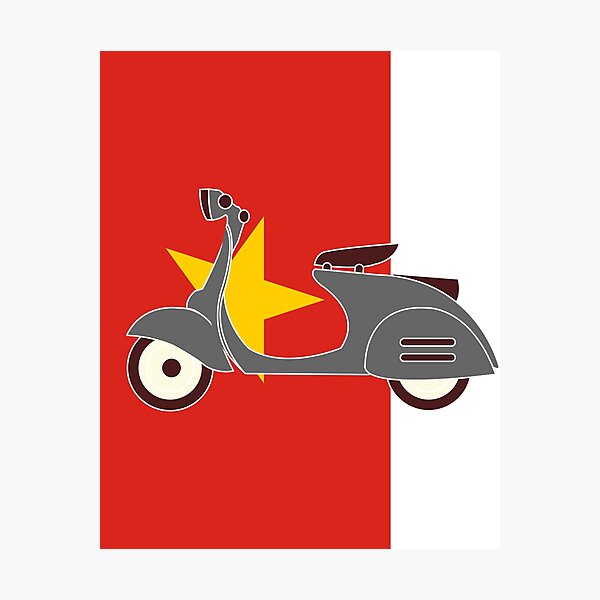 Item preview, Scooter on Vietnam Flag designed and sold by AceHamster.