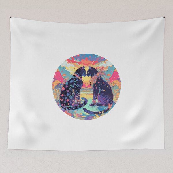 Item preview, Jaguar in Love // Aesthetic Jaguar // Cool Animal // Cyber Animal // Future Animal Art // Animal Warrior // Animal Cute Art // Gaming Aesthetic stickers designed and sold by SMARTKIT  DESIGNAGENCY.