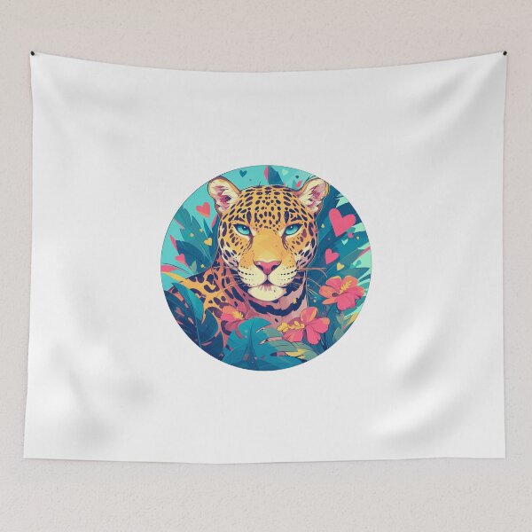 Item preview, Jaguar in Love // Aesthetic Jaguar // Cool Animal // Cyber Animal // Future Animal Art // Animal Warrior // Animal Cute Art // Gaming Aesthetic stickers designed and sold by SMARTKIT  DESIGNAGENCY.