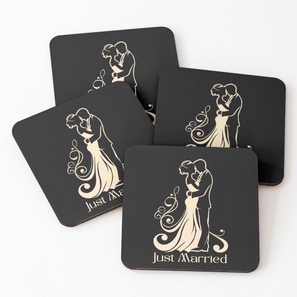 Item preview, Romantic Wedding Just Married Couple Silhouette Newlyweds designed and sold by MTJ-Mushrooms.