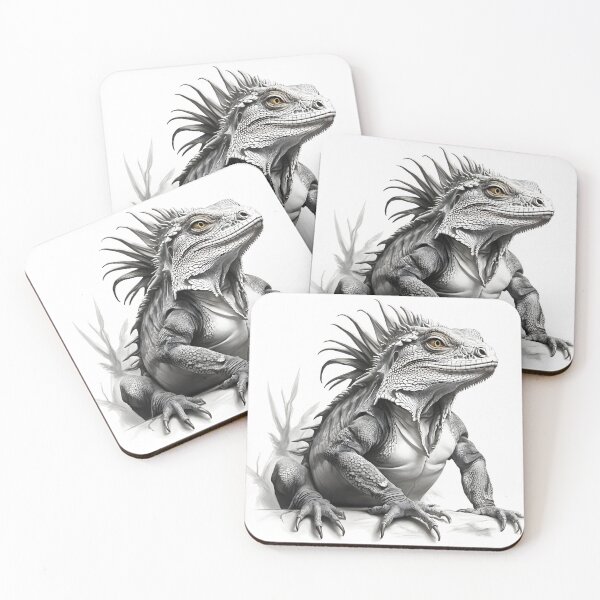Item preview, Black and white Lizard pencil drawing designed and sold by Pencil-Art.