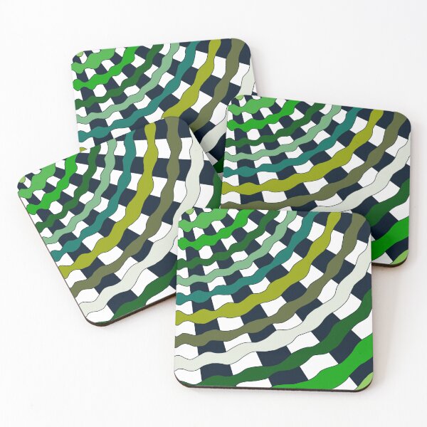Item preview, Líneas onduladas en tonos verdes. designed and sold by dk--design.