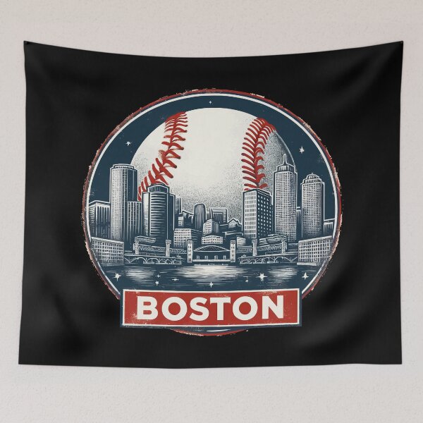 Item preview, Retro Vintage Boston Baseball Cityscape designed and sold by TomFrontierArt.