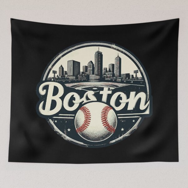 Item preview, Boston Baseball Field Cityscape Retro Vintage designed and sold by TomFrontierArt.