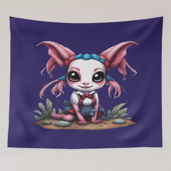 Item preview, Harley The Axolotl, Product Colour: Indigo  designed and sold by Midnight Veil Designs.