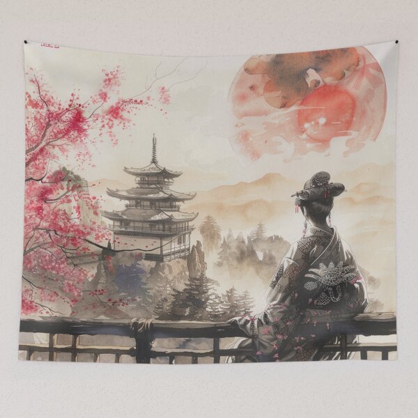 Item preview, Japanese Art, Cherry blossom balcony designed and sold by NostosArt.