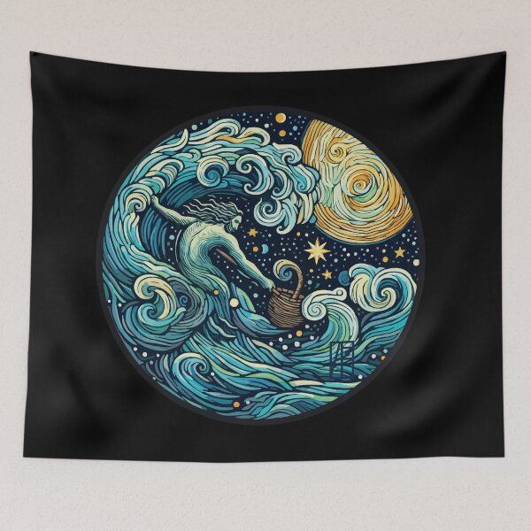 Item preview, ZODIAC Aquarius - Astrological AQUARIUS - AQUARIUS - ZODIAC sign - Van Gogh style - 15 designed and sold by ArtProjectShop.