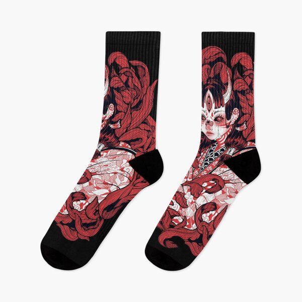Item preview, Japanese Geisha Manga Girl Floral Pattern designed and sold by EduardCiurte.