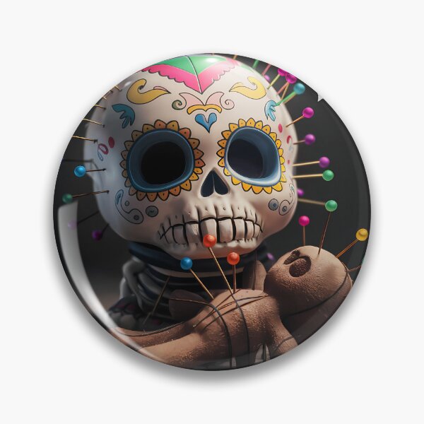 Item preview, Not the forgiving type voodoo doll and day of the dead skull designed and sold by BritishDelights.
