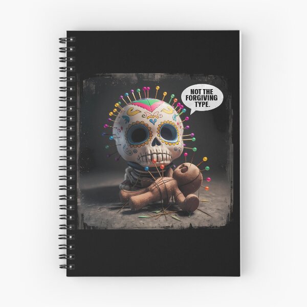 Item preview, Not the forgiving type voodoo doll and day of the dead skull designed and sold by BritishDelights.