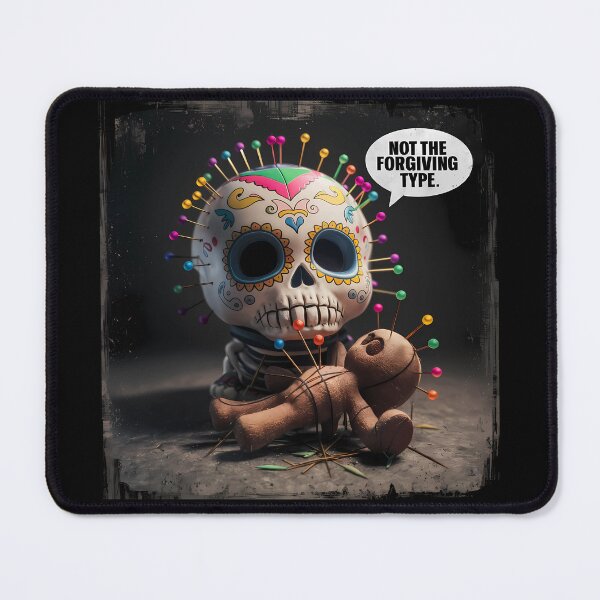 Item preview, Not the forgiving type voodoo doll and day of the dead skull designed and sold by BritishDelights.