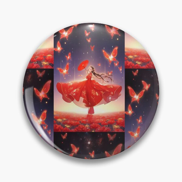 Item preview, princess with red dress and her butterflies designed and sold by Dearfashion.