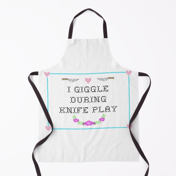Item preview, I giggle during knife play floral embroidery designed and sold by kinkstoo.