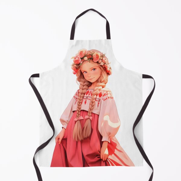 Item preview, Little Ukrainian Girl Portrait with roses in wreath and traditional clothes Ukrainian embroidery Ukrainian ornament designed and sold by DariyaDell.