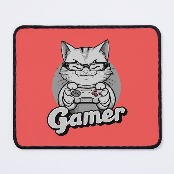 Item preview, Geek gamer monochrome cat with glasses designed and sold by LV-creator.