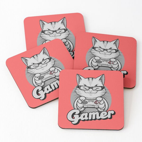 Item preview, Geek gamer monochrome cat with glasses designed and sold by LV-creator.