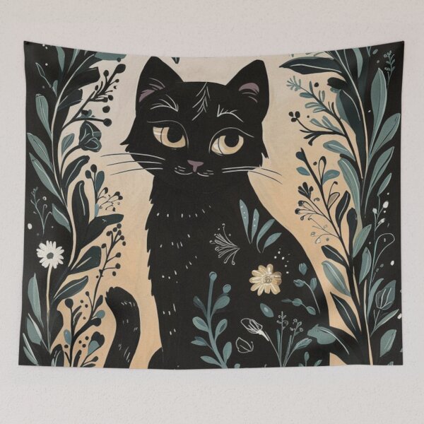 Item preview, Floral cat designed and sold by WildernessTints.