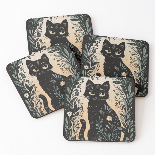 Item preview, Floral cat designed and sold by WildernessTints.