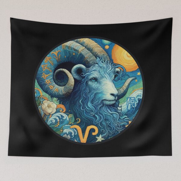 Item preview, ZODIAC Aries - Astrological ARIRS - ARIRS - ZODIAC sign - Van Gogh style - 13 designed and sold by ArtProjectShop.