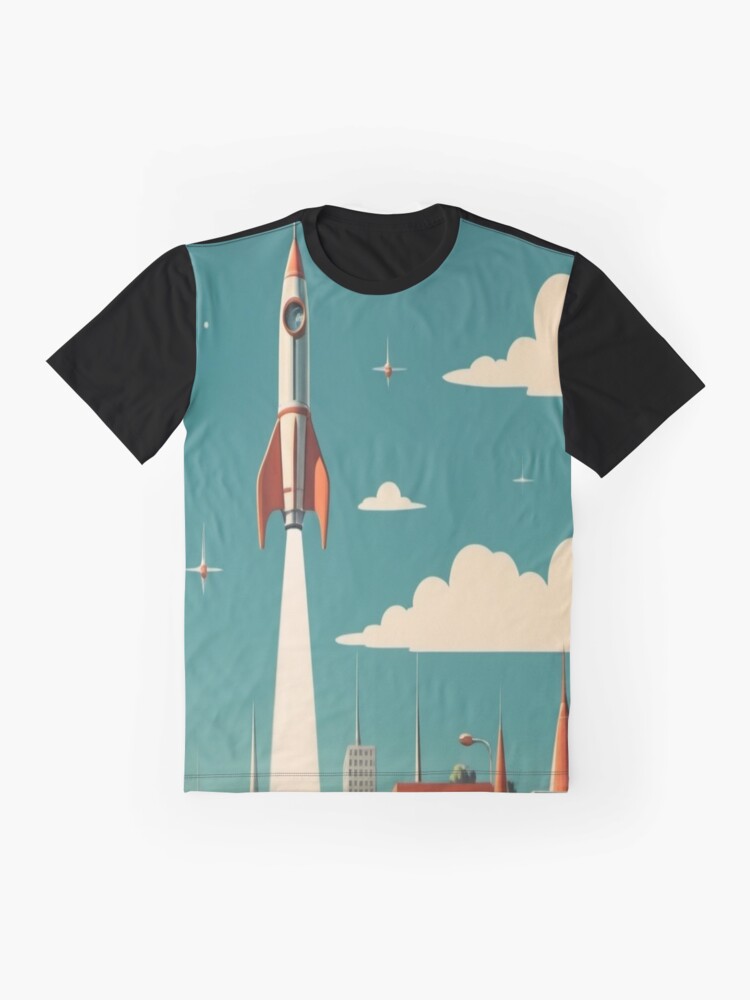 Thumbnail 4 of 5, Graphic T-Shirt, Vintage Rocket Revival - Vintage Space Age designed and sold by eXtraHumans.