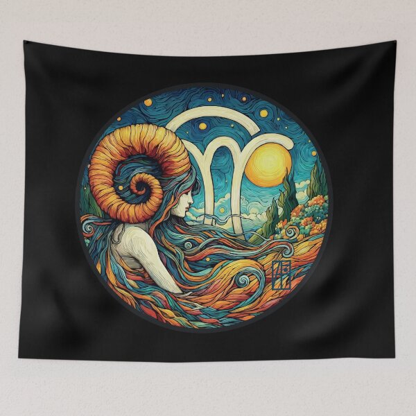 Item preview, ZODIAC Aries - Astrological ARIRS - ARIRS - ZODIAC sign - Van Gogh style - 15 designed and sold by ArtProjectShop.