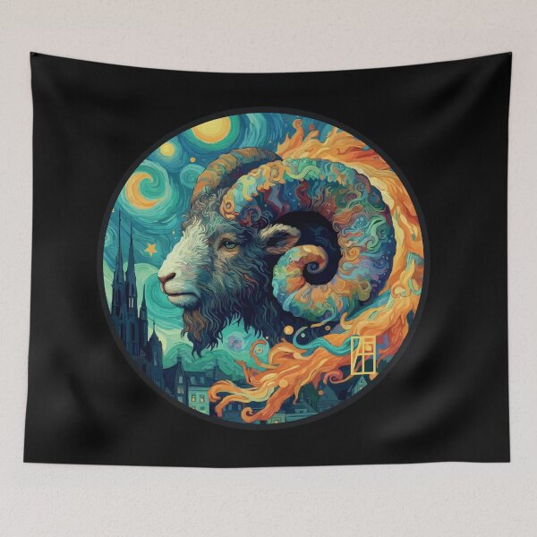 Item preview, ZODIAC Aries - Astrological ARIRS - ARIRS - ZODIAC sign - Van Gogh style - 16 designed and sold by ArtProjectShop.
