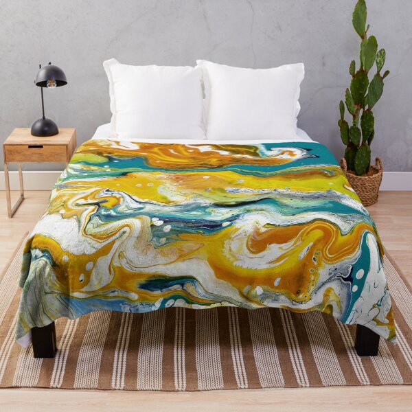 Item preview, Waltz Across 2 Gold and Blue Acrylic Abstract designed and sold by Doug Siegel.
